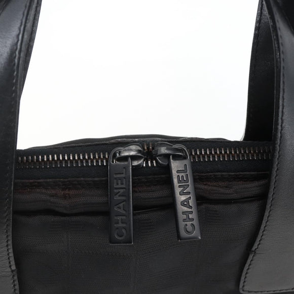 CHANEL New Travel Line Hand Bag Nylon Black CC Auth BA10852