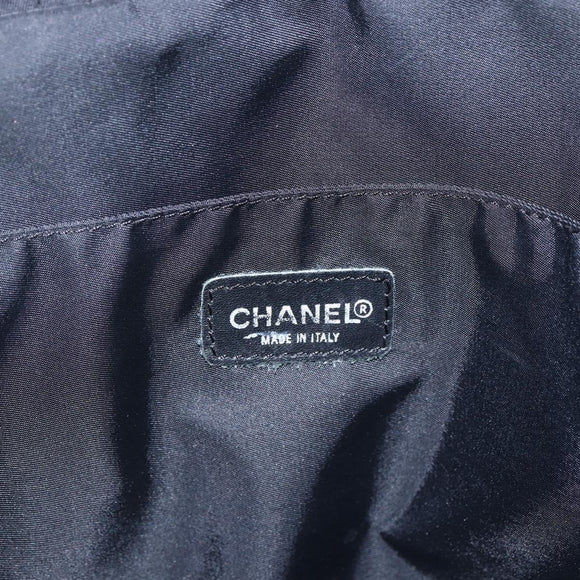 CHANEL New Travel Line Hand Bag Nylon Black CC Auth BA10852
