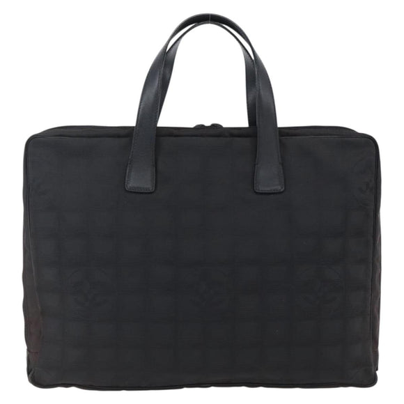 CHANEL New Travel Line Hand Bag Nylon Black CC Auth BA10852