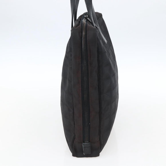 CHANEL New Travel Line Hand Bag Nylon Black CC Auth BA10852