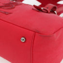 SAINT LAURENT Hand Bag Canvas Red Silver 129360 Auth BA10853-10