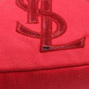 SAINT LAURENT Hand Bag Canvas Red Silver 129360 Auth BA10853-14