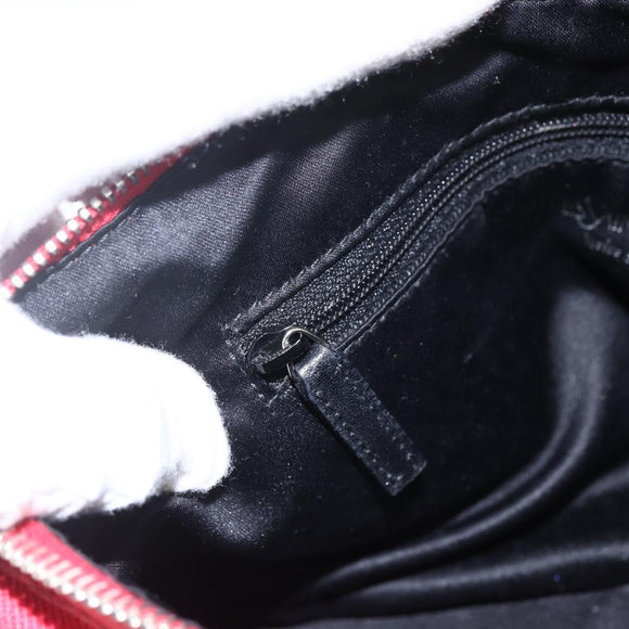 SAINT LAURENT Hand Bag Canvas Red Silver 129360 Auth BA10853