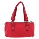 SAINT LAURENT Hand Bag Canvas Red Silver 129360 Auth BA10853-3