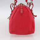 SAINT LAURENT Hand Bag Canvas Red Silver 129360 Auth BA10853-5