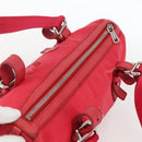 SAINT LAURENT Hand Bag Canvas Red Silver 129360 Auth BA10853-6