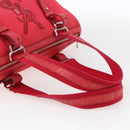 SAINT LAURENT Hand Bag Canvas Red Silver 129360 Auth BA10853-7