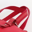 SAINT LAURENT Hand Bag Canvas Red Silver 129360 Auth BA10853-8