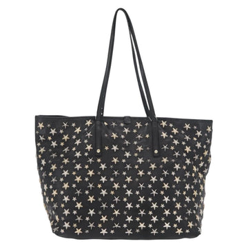 Jimmy Choo Tote Bag Leather Black Gold Auth BA10854 - 0