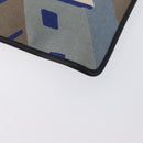 LOEWE Clutch Bag Canvas Blue Gold Auth BA10855-15