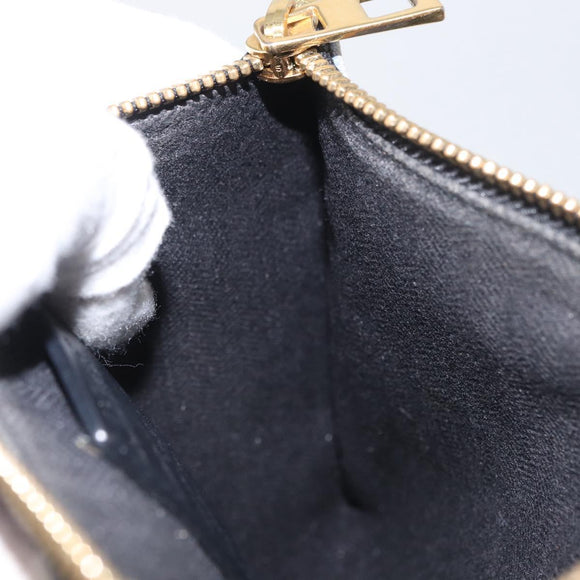 LOEWE Clutch Bag Canvas Blue Gold Auth BA10855