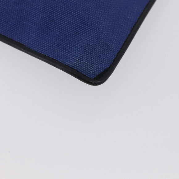 LOEWE Clutch Bag Canvas Blue Gold Auth BA10855