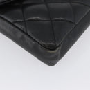 CHANEL Matelasse Waist Bag Leather Black Gold CC Auth BA10856-9