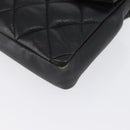 CHANEL Matelasse Waist Bag Leather Black Gold CC Auth BA10856-14