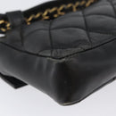CHANEL Matelasse Waist Bag Leather Black Gold CC Auth BA10856-15