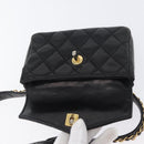 CHANEL Matelasse Waist Bag Leather Black Gold CC Auth BA10856-11