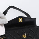CHANEL Matelasse Waist Bag Leather Black Gold CC Auth BA10856-18