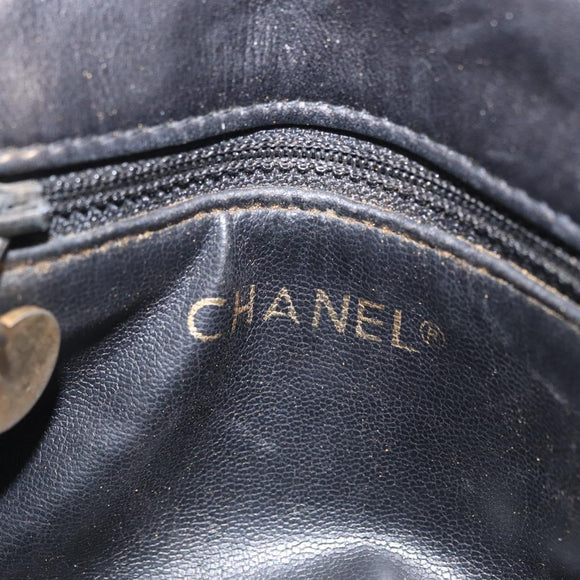 CHANEL Matelasse Waist Bag Leather Black Gold CC Auth BA10856