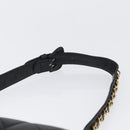 CHANEL Matelasse Waist Bag Leather Black Gold CC Auth BA10856-8