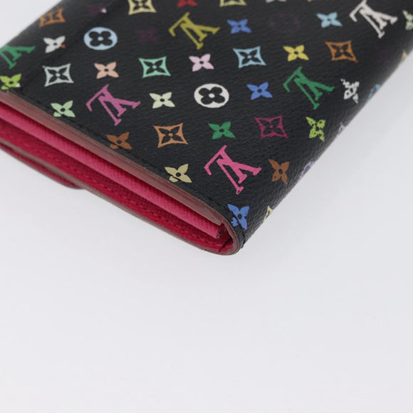 LOUIS VUITTON Multicolor Portefeiulle Sarah Portemonnee Zwart M60668 LV Auth BA10859V