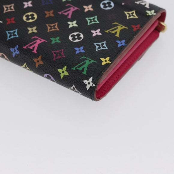 LOUIS VUITTON Multicolor Portefeiulle Sarah Portemonnee Zwart M60668 LV Auth BA10859V