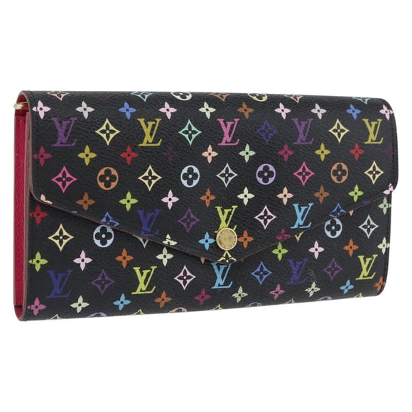 LOUIS VUITTON Multicolor Portefeiulle Sarah Portemonnee Zwart M60668 LV Auth BA10859V