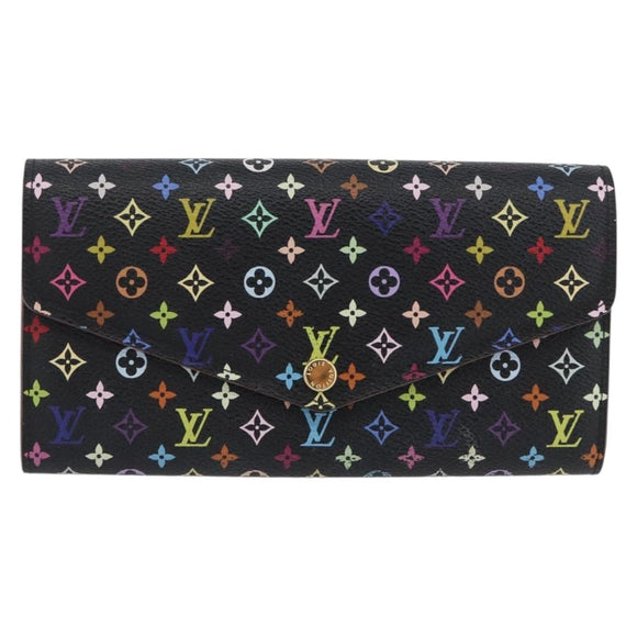 LOUIS VUITTON Multicolor Portefeiulle Sarah Portemonnee Zwart M60668 LV Auth BA10859V