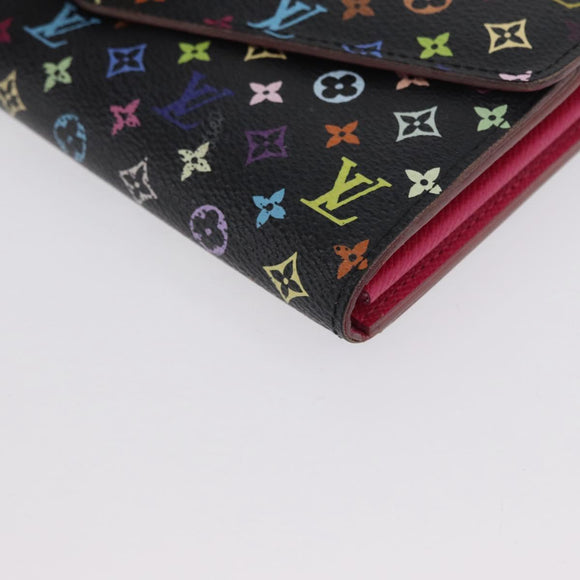 LOUIS VUITTON Multicolor Portefeiulle Sarah Portemonnee Zwart M60668 LV Auth BA10859V
