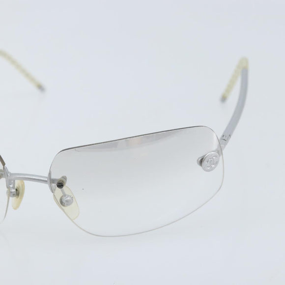 CHANEL Sunglasses metal Silver 4035 CC Auth BA10860