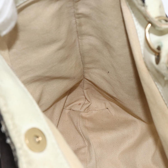 CHANEL COCO Markenkette Umhängetasche Canvas Schwarz Gold CC Auth BA10872