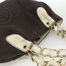 CHANEL COCO Markenkette Umhängetasche Canvas Schwarz Gold CC Auth BA10872-6