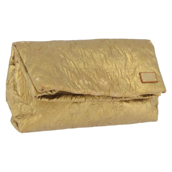 LOUIS VUITTON Monogram lime light Clutch MM Clutch Bag Gold LV Auth BA10873