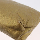 LOUIS VUITTON Monogram lime light Clutch MM Clutch Bag Gold LV Auth BA10873-16