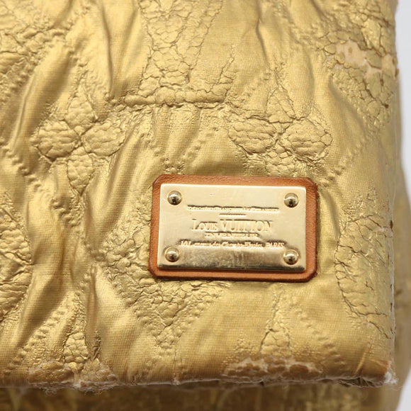 LOUIS VUITTON Monogram lime light Clutch MM Clutch Bag Gold LV Auth BA10873