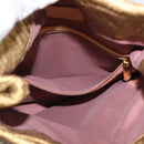 LOUIS VUITTON Monogram lime light Clutch MM Clutch Bag Gold LV Auth BA10873-20