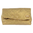 LOUIS VUITTON Monogram lime light Clutch MM Clutch Bag Gold LV Auth BA10873-13