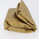 LOUIS VUITTON Monogram lime light Clutch MM Clutch Bag Gold LV Auth BA10873-3