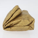 LOUIS VUITTON Monogram lime light Clutch MM Clutch Bag Gold LV Auth BA10873-4