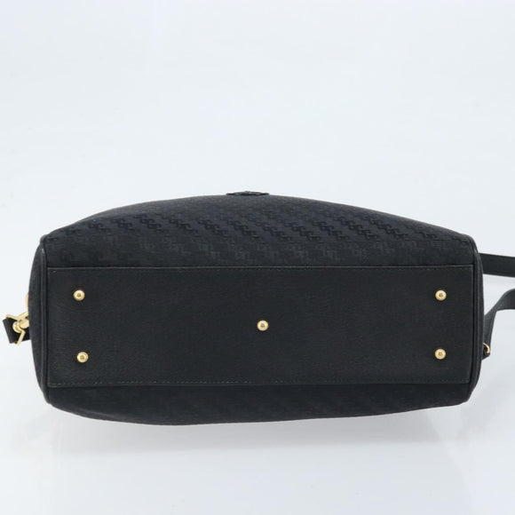 GUCCI Hand Bag Canvas 2way Black Gold 000 58 0256 Auth BA10874