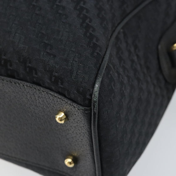GUCCI Hand Bag Canvas 2way Black Gold 000 58 0256 Auth BA10874