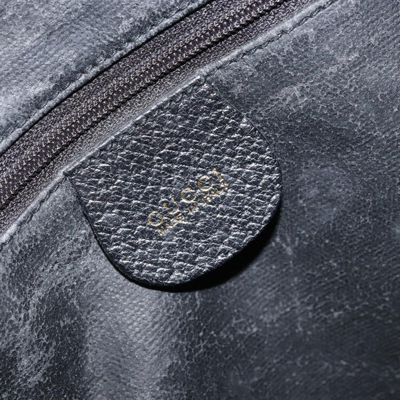 GUCCI Hand Bag Canvas 2way Black Gold 000 58 0256 Auth BA10874