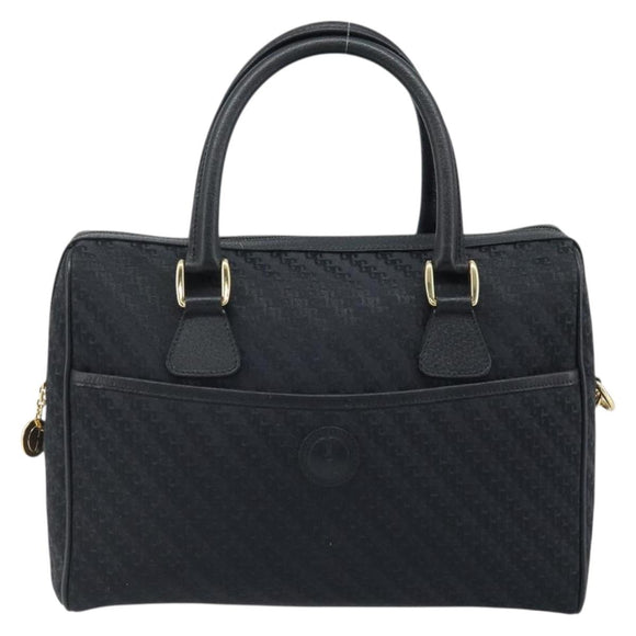 GUCCI Hand Bag Canvas 2way Black Gold 000 58 0256 Auth BA10874