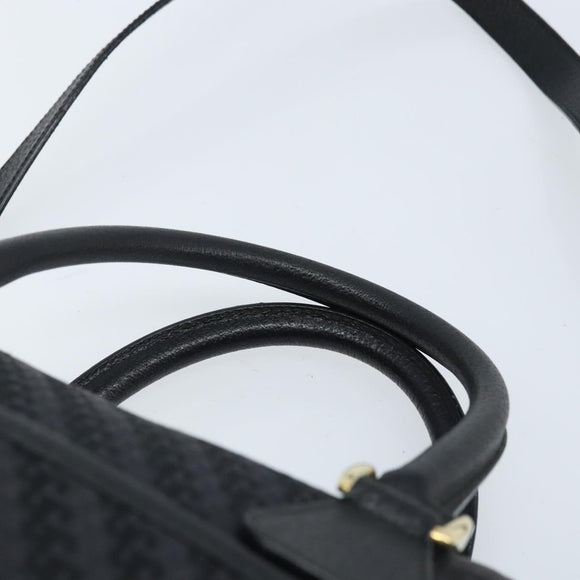GUCCI Hand Bag Canvas 2way Black Gold 000 58 0256 Auth BA10874