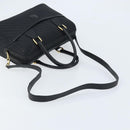 GUCCI Hand Bag Canvas 2way Black Gold 000 58 0256 Auth BA10874-9