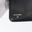CHANEL Day Planner Cover Caviar Skin Black Gold CC Auth BA10875-17