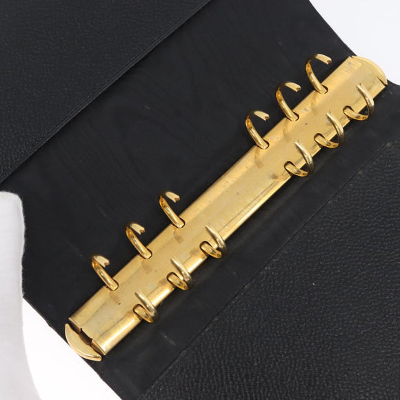 CHANEL Tagesplaner-Hülle Kaviarleder Schwarz Gold CC Auth BA10875