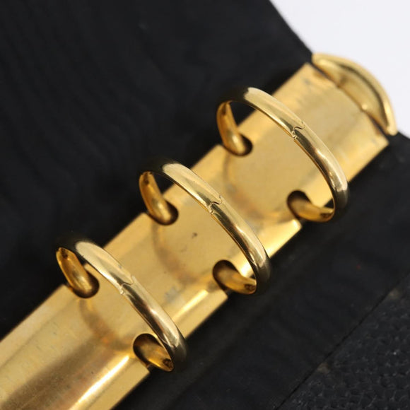 CHANEL Tagesplaner-Hülle Kaviarleder Schwarz Gold CC Auth BA10875