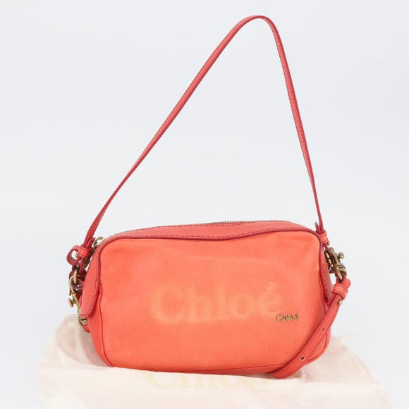 Chloe Schoudertas Leer 2way Rood Goud Authentiek BA10876