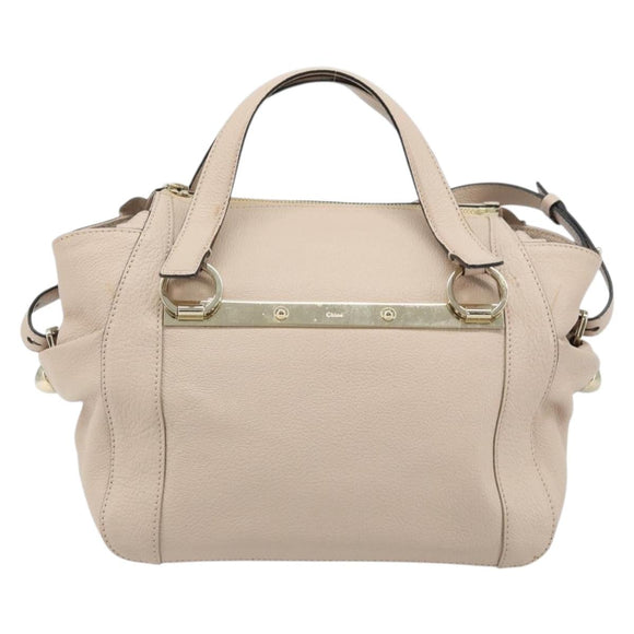 Chloe Hand Bag 2way Pink Gold Auth BA10878