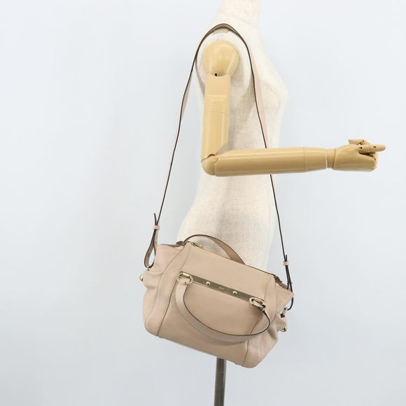 Chloe Hand Bag 2way Pink Gold Auth BA10878